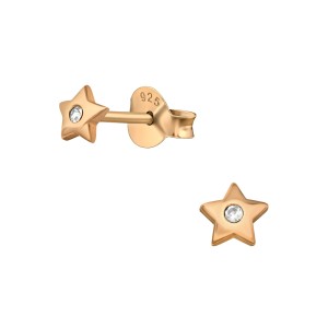 Cercei din argint placat cu aur roz 14K Steluta cu zirconiu DiAmanti DIA40665 (Argint 925‰ 0,45 g.)